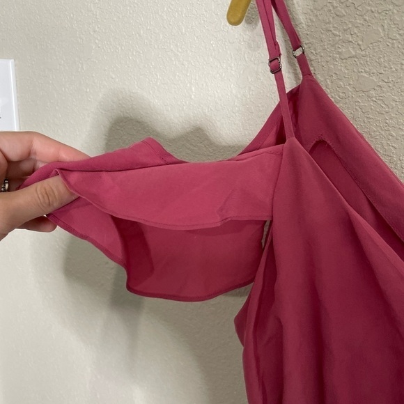 Joie Pink V Neck Flutter Sleeve Silk Dress Small - Picture 4 of 8